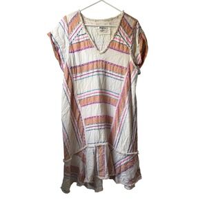 Holding Horses Dress Women's‎ Large V Neck Striped Fringe Hem Boho Casual Summer
